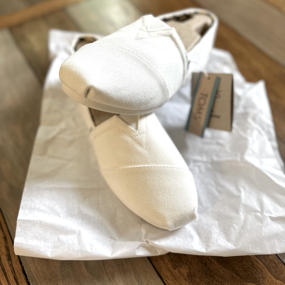 TOMS White Canvas Shoes